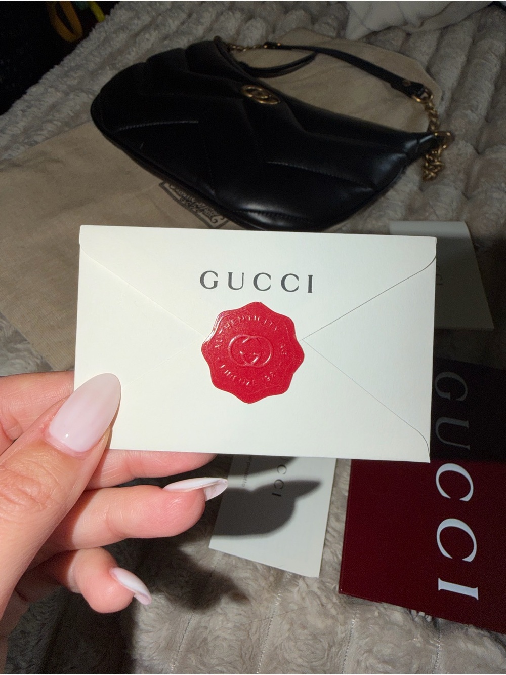 Gucci Black Quilted Shoulder Bag with Gold Hardware - Picture 5 of 5